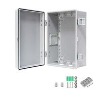 Coffret Electrique Etanche en Plastique ABS, Boite de Derivation IP66, Anti-poussière, Couvercle Gris, Loquet en Acier Inoxydable, avec Plaque de Montage et Support Mural(30x17x45cm/12x7x18in)
