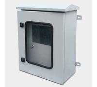 Coffret Electrique Etanche Exterieur en Acier, Ip65, Double Porte, Boitier Electrique Etanche avec Serrure et Plaque de Montage, Fenêtre de Visualisation(40x30x20cm/16x12x8in)