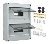 Coffret Electrique Etanche Exterieur IP65, 24 Modules, tableau electrique pre equipe Avec Bornes en Laiton, ABS de Surface en Plastique avec Porte Transparente
