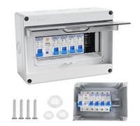 Coffret Électrique Étanche IP65 8 Modules avec Disjoncteur Différentiel | Tableau Électrique Prééquipé avec C63 30mA et 4 Disjoncteurs C32 C20 2×C16 pour Garage Atelier et Local Technique