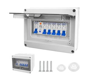 Coffret Electrique Etanche, Tableau Electrique avec Disjoncteur, Boite multiprise IP65 pour Caravanes/Garages/Ateliers/Villas, Bornier Electrique avec Disjoncteur 63A CA 3x16A + 20A + 32A