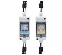 Coffret Electrique Etanche,Tableau Electrique Coffret de combinaison solaire photovoltaïque PV avec disjoncteur IP65 HT 2 voies 1 entrée sortie DC fils correspondants(2P 1000V,25A)