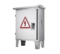 Coffret électrique extérieur vertical étanche en acier inoxydable 304 avec support amovible, serrure, joint et plaque de montage amovible(15.7x12x8in/40x30x20cm)