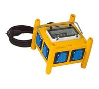 Brennenstuhl Coffret de chantier BD 6M/16, avec 6 prises à clapet et 5m de câble (IP44), Fabrication Française