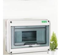 Coffret Electrique, Tableau Electrique Boîte de commutation à fusibles étanche IP65, 2 boîtes MCB 40A 30mA RCD, rangée horizontale anti-poussière, Mini unité consommation en plastique(8 Way)