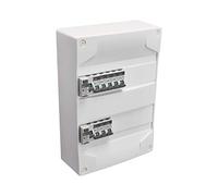 Coffret électrique - Tableau électrique - Coffret tableau - Coffret pré-équIPé - 2 rangées - 26 modules - 8 disjoncteurs - 2 inter diff (1) 40A type A et (1) 63a type AC - 707644 Debflex