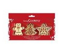 ScrapCooking Kit de pâtisserie 2093 – Coupe-chat inox & gaufreur bois, contact alimentaire, Noël