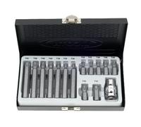 Coffret Embouts hexagonal Acier S2 3/8 Pouce T20-T55 avec Porte-Embouts