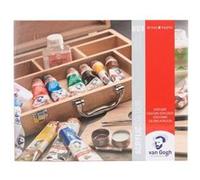 Van Gogh Acrylfarben Basis Malkasten - incl. Acrylfarben, Pinsel, Malmittel, Mischpalette, etc. im Holzkoffer
