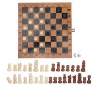 Coffret en bois Chess Échiquier Dames 3 en 1 Damier avec Échecs