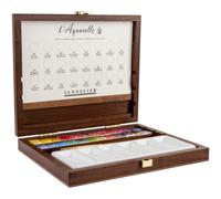 Coffret En Bois De 24 Demi-Godets Aquarelle Extra-Fine - Sennelier