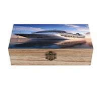 Coffret en bois de croisière, robuste et vintage, avec couvercle à charnière. Boîte à souvenirs en bois raffinée, grand coffret à bijoux, joli porte-bijoux, cadeau unique pour hommes et femmes.