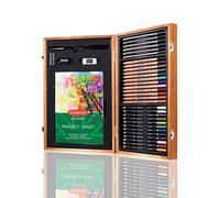 Coffret en bois - Derwent - Academy - Crayons de couleur et aquarelle - Accessoires de dessin - 30 pièces