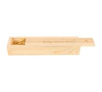 Coffret en Bois Élégant pour Annoncer une Grossesse avec Couvercle | Bois Beige, Finition Naturelle et Motif Empreinte, pour Conserver Test et Petits Souvenirs Précieux