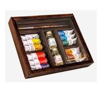 Coffret en bois Peinture huile fine - Rive Gauche - 12 tubes 10 ml - + 1 additif et 1 pinceau Multicolore G