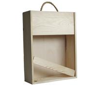 Coffret en bois pour 3 bouteilles de vin muni d’une poignée