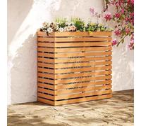 Coffret en bois pour unité extérieure climatiseur | Paravent décoratif à lames tout temps, cache climatiseur pour jardin cour patio(Yellow,39.4*17.7*41.3in)
