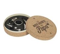 Coffret en liège avec 4 accessoires pour le vin édition "La boîte secrète de papa" - - ALTOBUY Beige