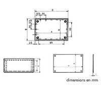 COFFRET EN PLASTIQUE 110x70x48mm ALU PL. - BLEU