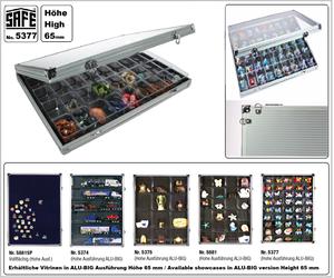 Coffret Encastrable SAFE Aluvitrine Minéraux 45 Compartiments 36x49x60mm
