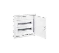 Coffret encastré 2 rangées 24+4 modules - avec porte métal extra plate blanche