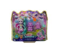 Coffret Enchantimals Famille Deanna Dragon - Mini Poupee Deanna Dragon 15 cm + 3 dragons : Roast Whisk Steam Figurines, Animaux