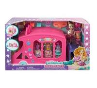 Coffret enchantimals grand camion de mode 42cm + poupée caddy cat + 1 animal + 27 accessoires + carte tigre - jouet fille
