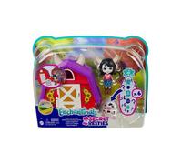 Coffret enchantimals la maison de la vache + poupée cambrie vache - coffret mini poupee + animaux + accessoires - set figurines