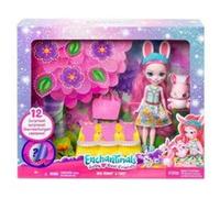 Coffret enchantimals poupée bree lapin et twist + accessoires - figurine 15cm avec animal - set mini-poupee avec carte