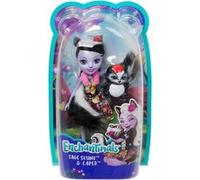 Coffret enchantimals poupee caper + sage skunk la moufette - figurine 15cm avec animal - mini-poupee G