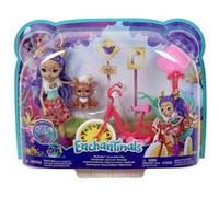 Coffret enchantimals poupée danessa biche aavec vélo avec sprint - figurine 15cm + animal et accessoires - mini-poupee