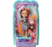 Coffret enchantimals poupee flick + felicity le renard - figurine 15cm avec animal - mini-poupee G
