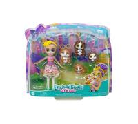 Coffret Enchantimals Poupée Glee Et Famille de Cochon d'Inde - Figurine 15cm Avec Animal - Set Mini-poupee + 1 Carte Tigre