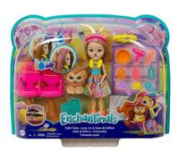 Coffret Enchantimals Poupée Lacey Lion Et Manesy La Lionne : Salon De Coiffure - Figurine 15cm Avec Animal - Mini-Poupee