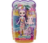 Coffret enchantimals poupee ulia licorne et pacifica - figurine 15 cm avec animal - mini-poupee + carte animal