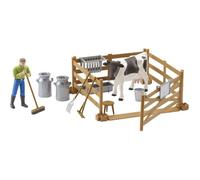 Coffret : Enclos à vache avec personnage bworld - BRUDER WORLD - Jouet - Intérieur - Mixte