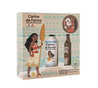 Corine de Farme - Coffret Vaiana : Eau Parfumée 150ml + Shampooing 2en1 300ml + Serviette Microfibre - Parfum Coco - 96% Naturel - Démêlant - Nourrit Cheveux Secs