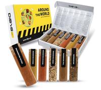 Coffret Épices du Monde avec Recettes Incluses, Mélanges d'Inde, Mexique, Grèce, Cadeau pour Amateurs et Passionnés de Cuisine