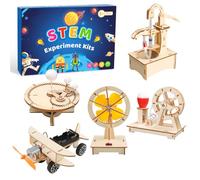 Coffret Expériences Scientifiques Enfant STEM Kit Expériences 5 en 1 | Bausatz Bois DIY avec Expériences Électricité Physique Jouet Éducatif pour Enfants Filles Garçons dès 8 Ans
