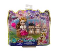 Coffret Famille Brystal Lapin pour enchantimals Royal - Poupee Princesse 15cm + Figurines Animaux + Accessoires - Set Jouet Fille avec Carte