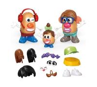 Coffret Famille patate 44 pièces pour créer 3 Personnages Potato - Monsieur, Madame, Bebe - Set Jouet Enfant 2 Ans et 1 Carte