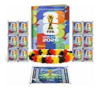 Coffret Fans XXL Coupe du Monde 2026 avec album Panini, stickers, calendrier collier fleur Allemagne (1 pochette / 13 stickers)