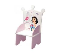 Coffret Fauteuil en Bois Blanche Neige pour Enfant - Trone Princesse 44x32x64cm - Set Chaise Fille et 1 Carte Tigre - dès 2 Ans - Accessoire Chambre