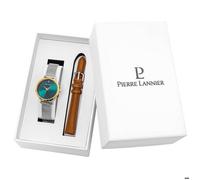 Coffret Femme CHOUQUETTE Cadran Vert Bracelet Cuir Brun