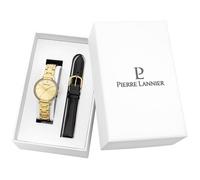 Coffret Femme CHOUQUETTE Doré Cadran Doré Bracelet Cuir Noir 12 MM