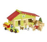 Coffret Ferme Comte Avec Tracteur Et Animaux 140 Pieces - Construction Jeujura - Jouet En Bois Enfant
