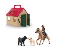 Coffret Ferme Transportable + Coffret Aventures d'équitation Western, Schleich Farm World, dès 5 ans