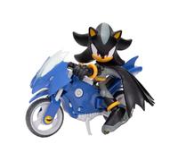 Coffret Figurine articulée DC x Sonic Shadow en Batman et Batcycle, Jakks Pacific, Comprenant Une Figurine Shadow de 12,7cm & Un véhicule interactif avec Roues Mobiles et béquille Fonctionnelle.