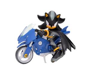 Coffret Figurine articulée DC x Sonic Shadow en Batman et Batcycle, Jakks Pacific, Comprenant Une Figurine Shadow de 12,7cm & Un véhicule interactif avec Roues Mobiles et béquille Fonctionnelle.