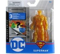 Coffret figurine superman gold 10 cm + 3 accessoires mystère - personnage dc - set super héros + 1 carte tigre nouveauté - jouet garçon